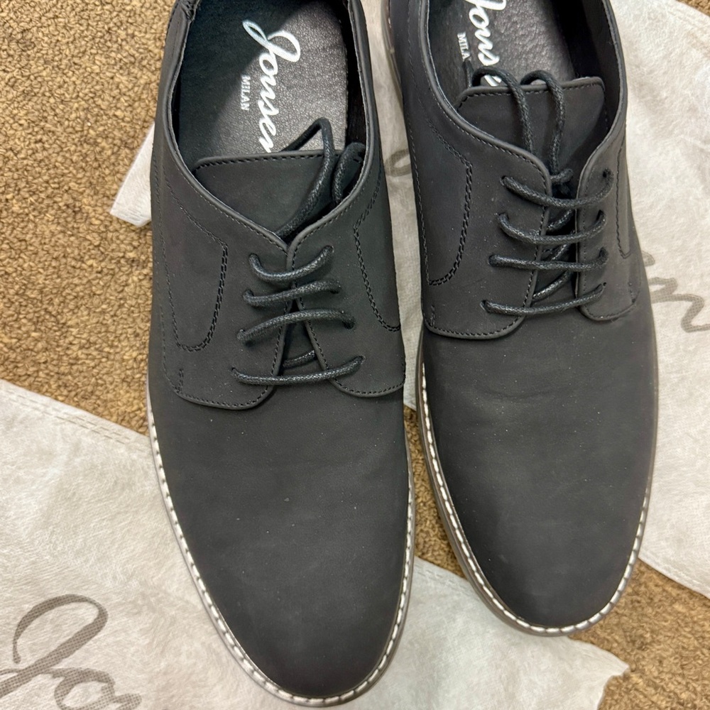 Jonsen Milan Men’s Black Lace-Up Dress Shoes